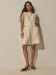 Navy Forever Comfort® Peep Toe Wedges - Image 3 of 8