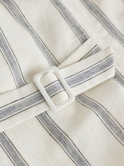 Ecru Stripe N. Premium Linen Blend Waistcoat - Image 4 of 4