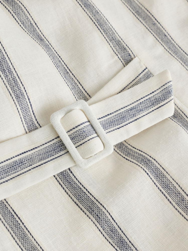 Ecru Stripe N. Premium Linen Blend Waistcoat - Image 4 of 4