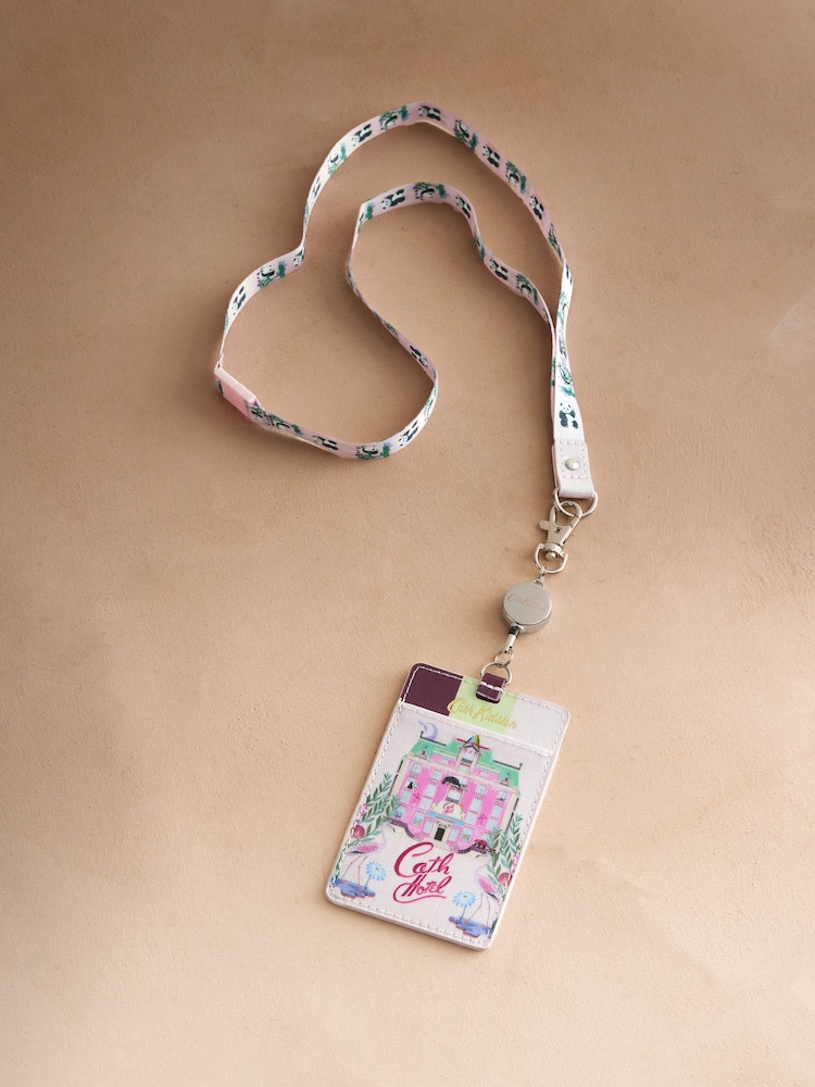 Cath Kidston Pink Hotel Print Retractable Lanyard - Image 1 of 3