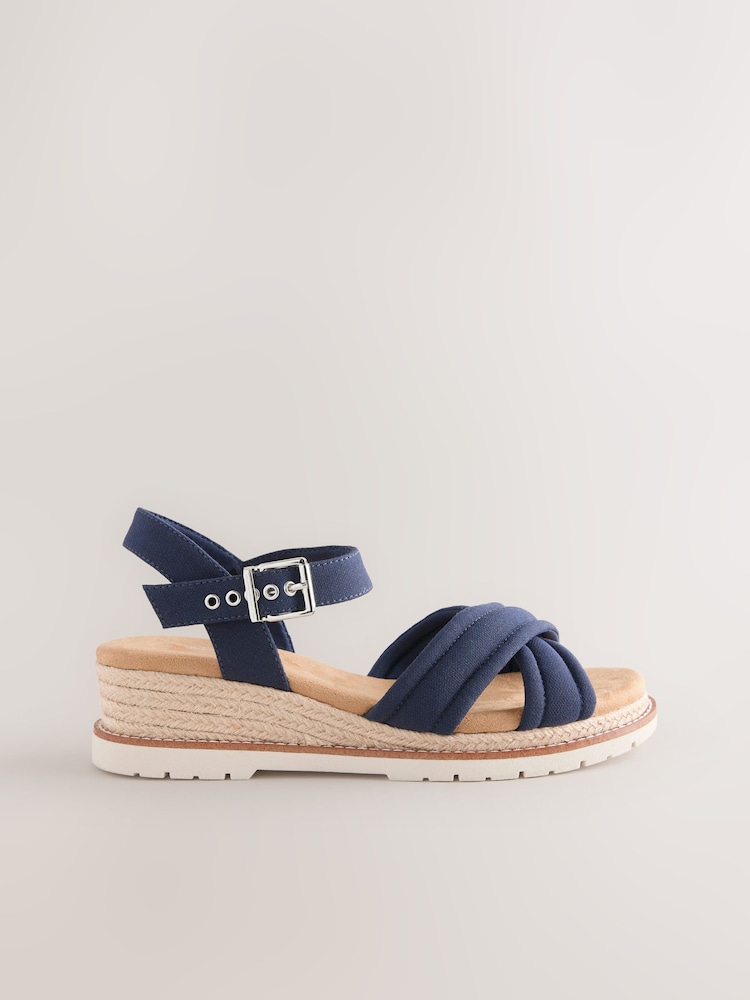 Navy Forever Comfort® Cross Over Wedges - Image 1 of 10