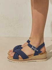 Navy Forever Comfort® Cross Over Wedges - Image 2 of 10