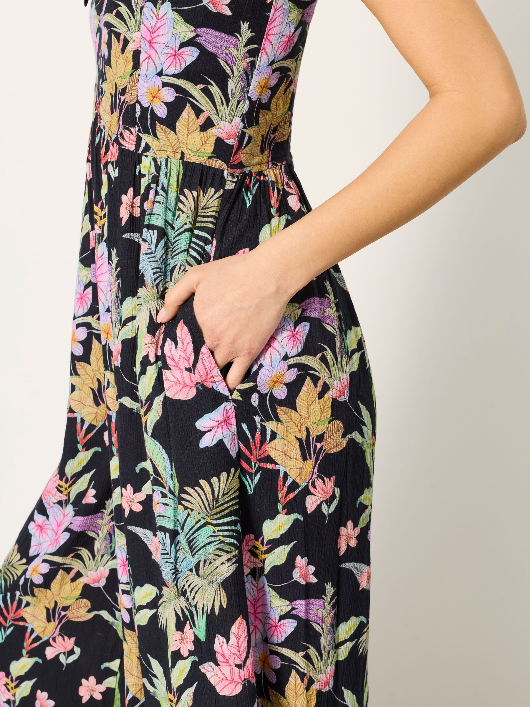 Buy FatFace Salma Black Tropical Jumpsuit from the Next UK online shop