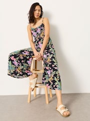FatFace Salma Black Tropical Jumpsuit - Image 6 of 7