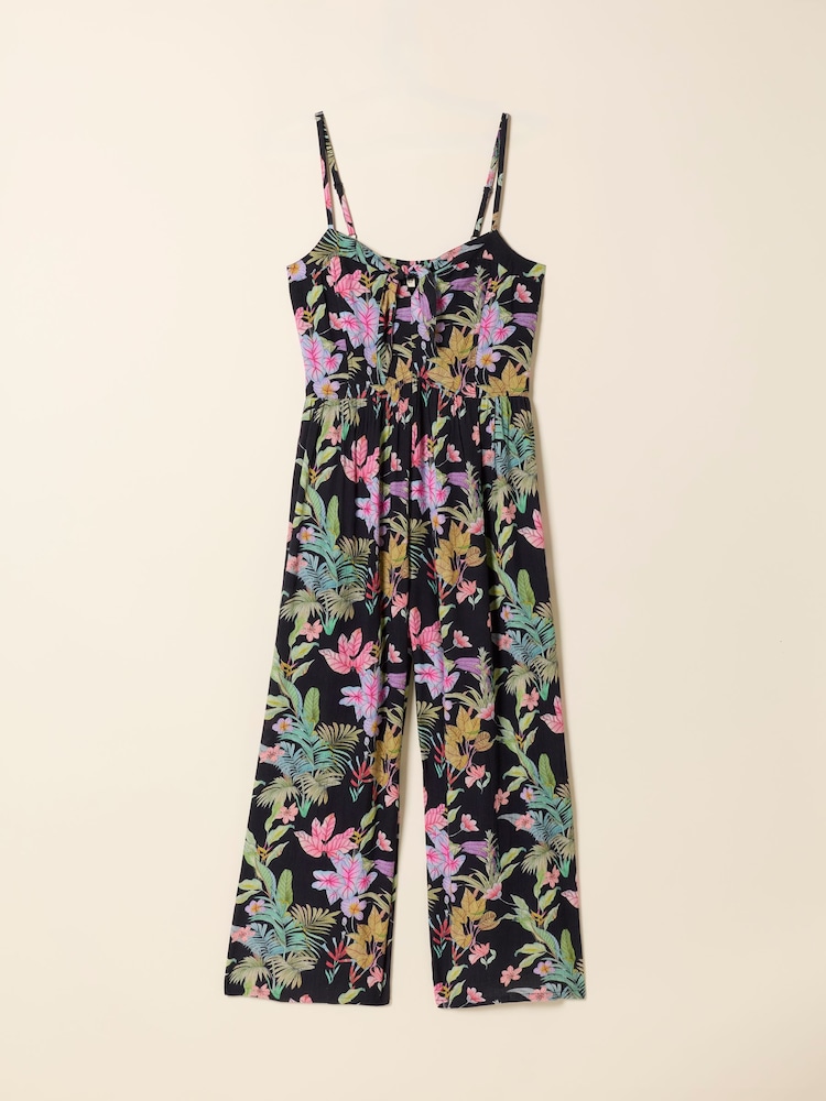 FatFace Salma Black Tropical Jumpsuit - Image 7 of 7