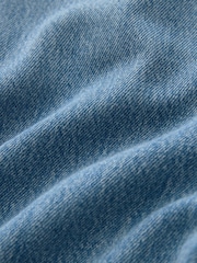 Mid Blue Short Sleeve Belted Denim Playsuit - Image 7 of 7