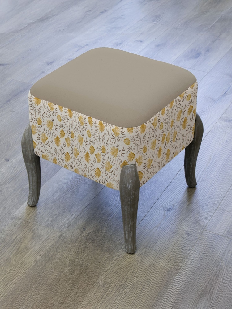 Voyage Maison Grey Carrara Printed Ralf Footstool - Image 2 of 2 Voyage Maison Grey Carrara Printed Ralf Footstool - Image 2 of 2