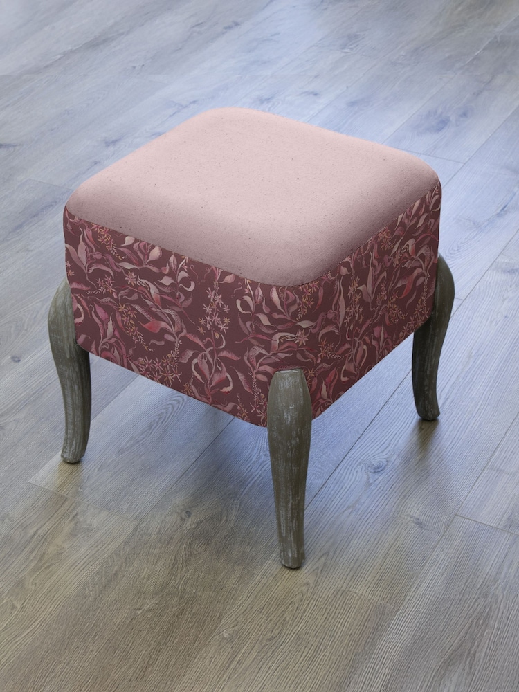 Voyage Maison Purple Carrara Printed Ralf Footstool - Image 2 of 2 Voyage Maison Purple Carrara Printed Ralf Footstool - Image 2 of 2