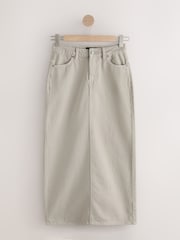 Neutral Stone Denim Maxi Column Skirt - Image 1 of 3