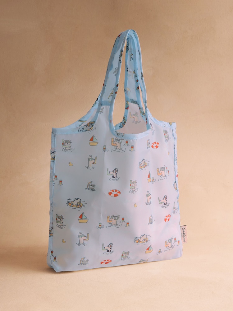 Cath Kidston Blue Stanley Dog Print Foldaway Shopper Bag - Image 1 of 3 Cath Kidston Blue Stanley Dog Print Foldaway Shopper Bag - Image 1 of 3