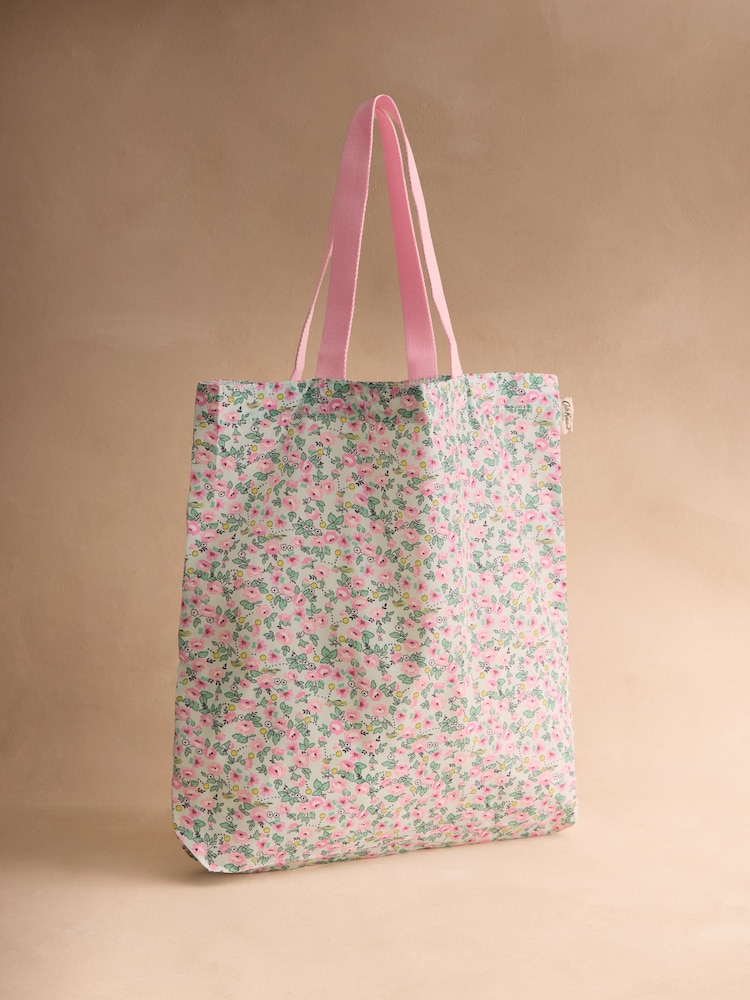 Cath Kidston Green Floral Tennis Print Foldaway Tote Bag - Image 1 of 3 Cath Kidston Green Floral Tennis Print Foldaway Tote Bag - Image 1 of 3