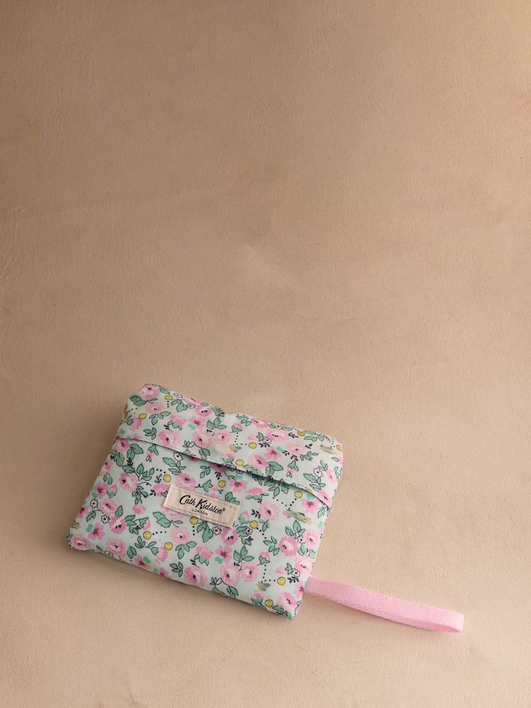 Cath Kidston Green Floral Tennis Print Foldaway Tote Bag - Image 2 of 3 Cath Kidston Green Floral Tennis Print Foldaway Tote Bag - Image 2 of 3