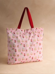 Cath Kidston Pink Cat/Dog Print Large Foldaway Tote - Image 1 of 4