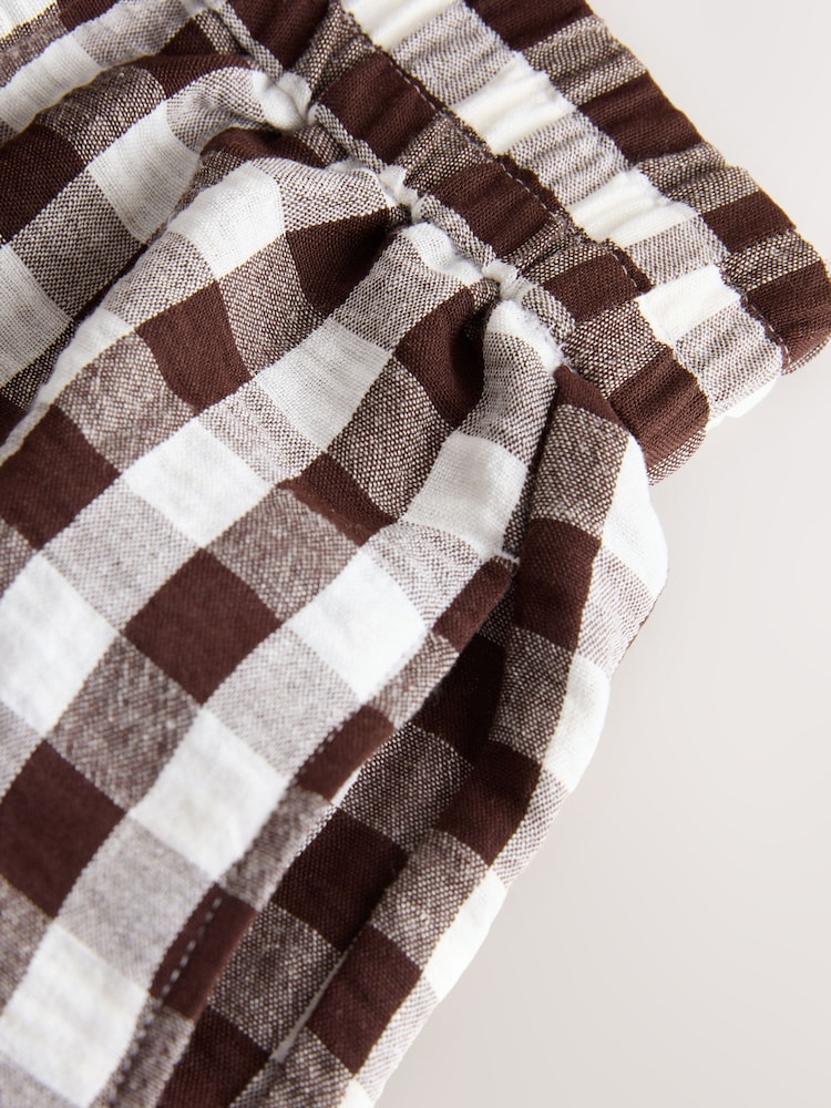 Chocolate/White Stripe Pull On Boxer Shorts with Linen - Image 9 of 9 Chocolate/White Stripe Pull On Boxer Shorts with Linen - Image 9 of 9