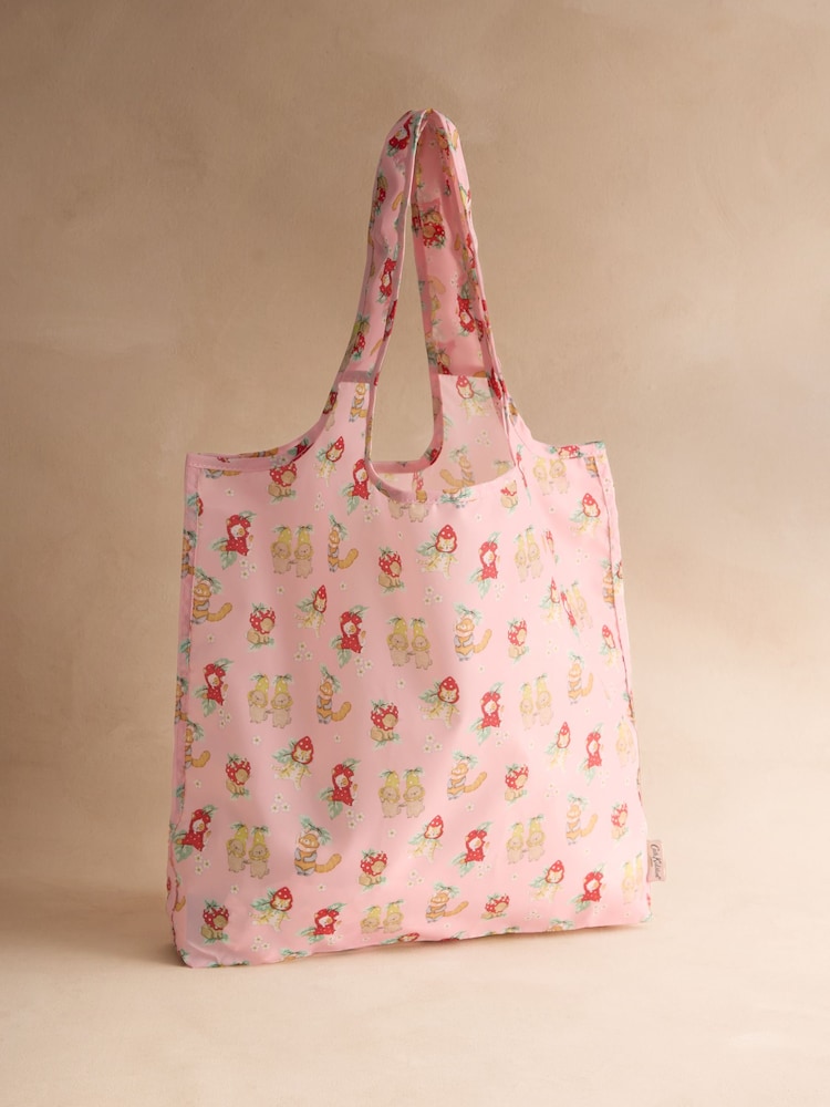 Cath Kidston Pink Cat/Dog Print Foldaway Shopper - Image 1 of 3
