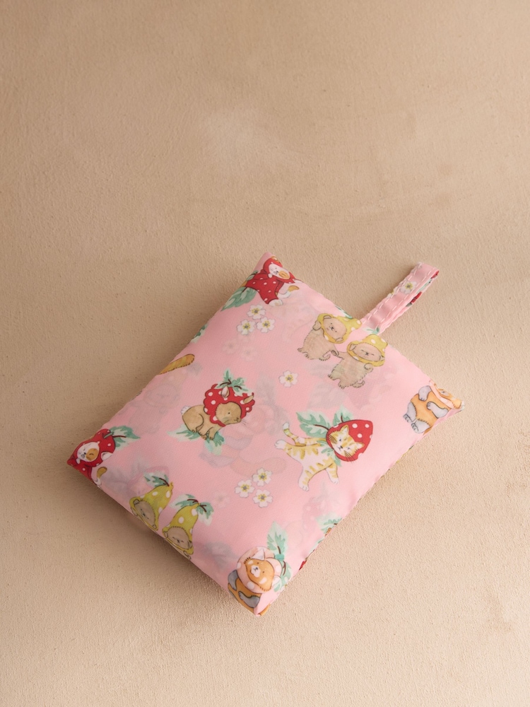 Cath Kidston Pink Cat/Dog Print Foldaway Shopper - Image 2 of 3