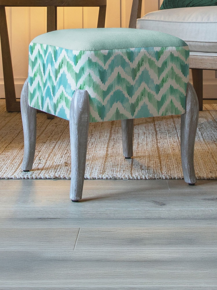 Voyage Maison Blue Savannah Printed Ralf Footstool - Image 1 of 2 Voyage Maison Blue Savannah Printed Ralf Footstool - Image 1 of 2