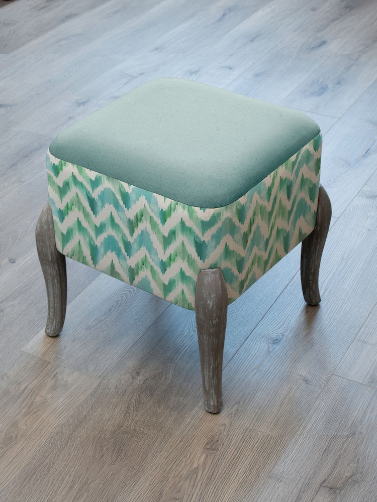 Voyage Maison Blue Savannah Printed Ralf Footstool - Image 2 of 2 Voyage Maison Blue Savannah Printed Ralf Footstool - Image 2 of 2