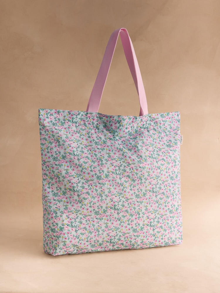 Cath Kidston Green Ditsy Floral Tennis Print Large Foldaway Tote - Image 1 of 4 Cath Kidston Green Ditsy Floral Tennis Print Large Foldaway Tote - Image 1 of 4