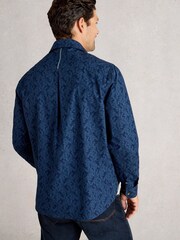 White Stuff Blue Finsbury Mono Print Shirt - Image 2 of 6