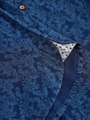White Stuff Blue Finsbury Mono Print Shirt - Image 6 of 6