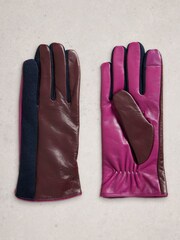 White Stuff Purple Layla Leather Gloves - Image 2 of 3