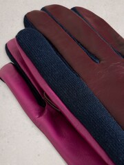 White Stuff Purple Layla Leather Gloves - Image 3 of 3