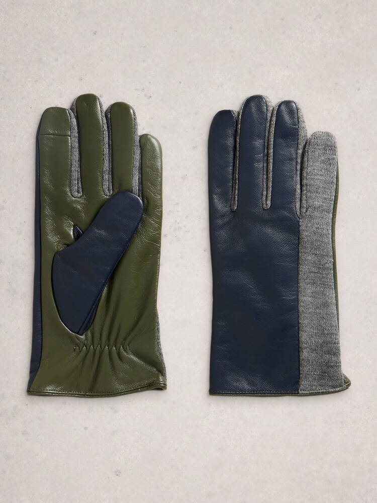 White Stuff Blue Layla Leather Gloves - Image 2 of 3