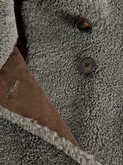 White Stuff Grey Adley Reversible Borg Jacket - Image 7 of 7