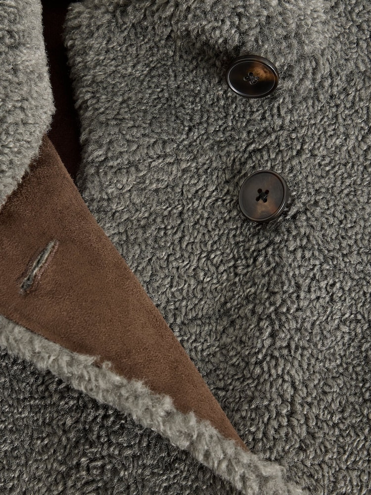 White Stuff Grey Adley Reversible Borg Jacket - Image 7 of 7