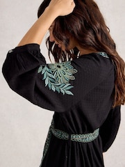 White Stuff Black Evie Embroidered Dress - Image 4 of 6