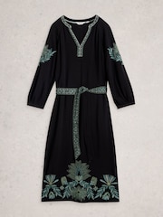 White Stuff Black Evie Embroidered Dress - Image 5 of 6