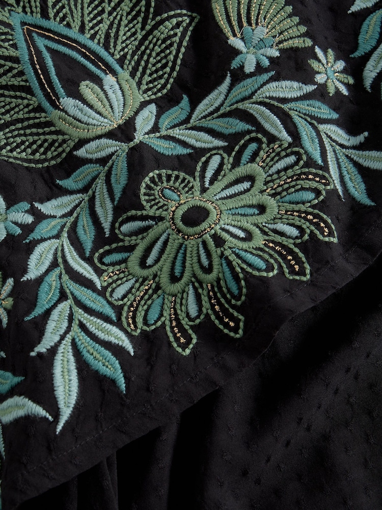 White Stuff Black Evie Embroidered Dress - Image 6 of 6