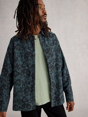 White Stuff Green Finsbury Mono Print Shirt - Image 2 of 6