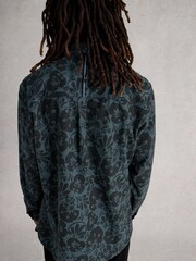 White Stuff Green Finsbury Mono Print Shirt - Image 3 of 6