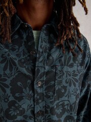 White Stuff Green Finsbury Mono Print Shirt - Image 4 of 6