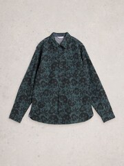 White Stuff Green Finsbury Mono Print Shirt - Image 5 of 6