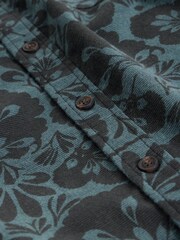 White Stuff Green Finsbury Mono Print Shirt - Image 6 of 6