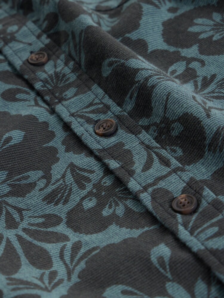 White Stuff Green Finsbury Mono Print Shirt - Image 6 of 6