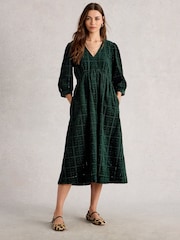 White Stuff Green Lucy Embroidered Cord Dress - Image 1 of 6