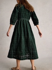 White Stuff Green Lucy Embroidered Cord Dress - Image 2 of 6
