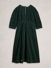 White Stuff Green Lucy Embroidered Cord Dress - Image 5 of 6