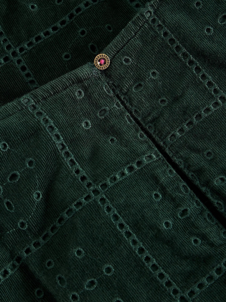 White Stuff Green Lucy Embroidered Cord Dress - Image 6 of 6