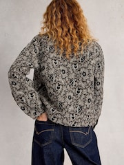 White Stuff Grey Esme Jacquard Jacket - Image 3 of 6