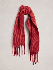 White Stuff Red Shelly Brushed Scarf - Image 1 of 3