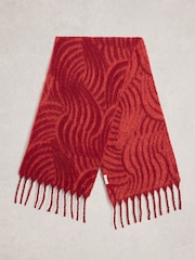 White Stuff Red Shelly Brushed Scarf - Image 2 of 3