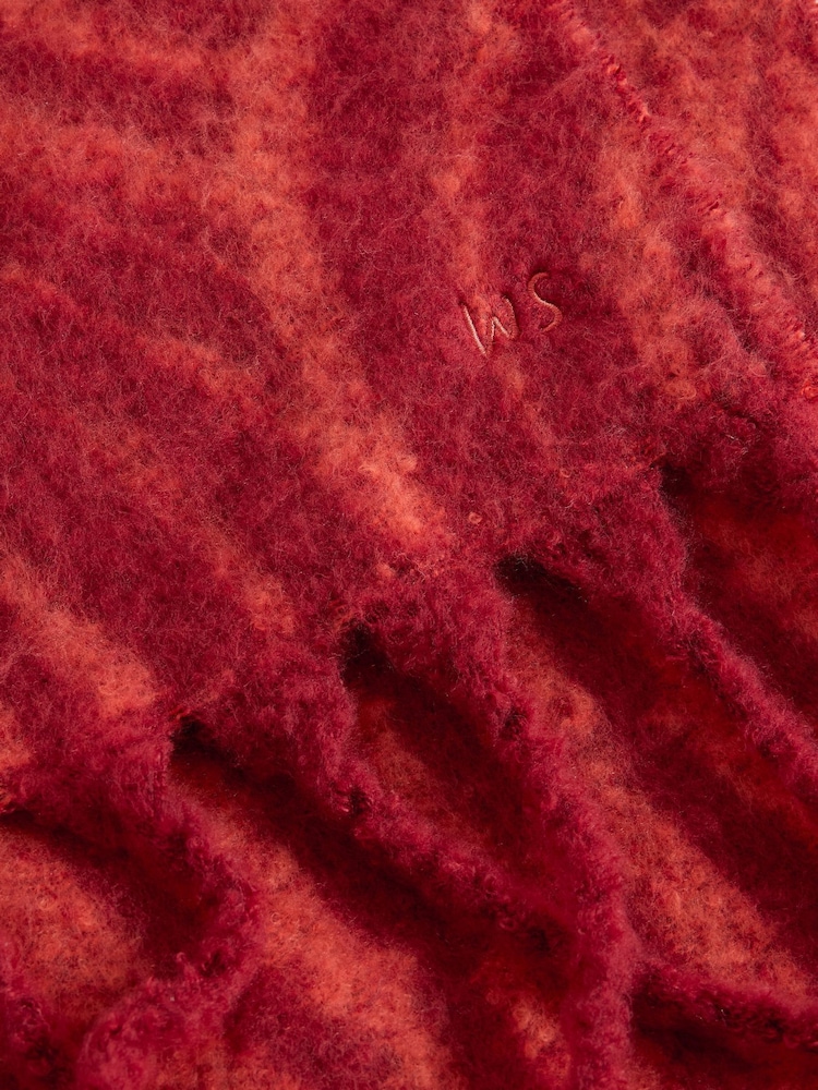 White Stuff Red Shelly Brushed Scarf - Image 3 of 3