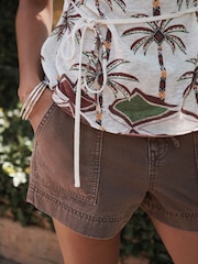 Chocolate marrom - Pull-On Utility Denim Shorts - Imagem 5 de 8