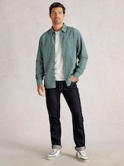 White Stuff Green Finsbury Retro Print Shirt - Image 1 of 6
