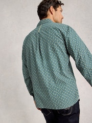 White Stuff Green Finsbury Retro Print Shirt - Image 2 of 6